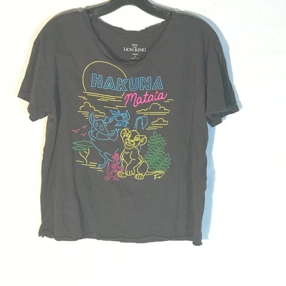 Disney The Lion King Simba Hakuna Matata  Black Short Sleeve Tee T Shirt - Picture 2 of 6